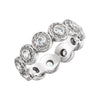 14k White Gold 7/8 ctw. Diamond Halo-Styled Eternity Band, Size 7
