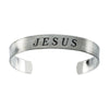 Antiqued "Jesus" Cuff Bracelet in Sterling Silver ( 9.5-Inch )