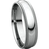 Platinum 5mm Double Milgrain Comfort Fit Band, Size 10
