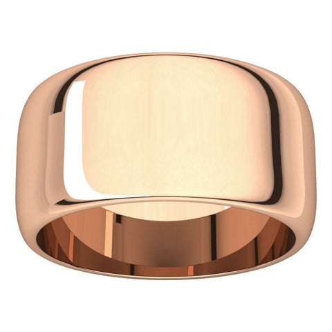 14k Rose Gold 10mm Half Round Band, Size 7