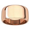 14k Rose Gold 10mm Half Round Band, Size 7