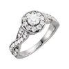 Engagement Ring or Matching Band in 14K White Gold (Size 6)