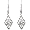 14k White Gold 1.8mm Round Filigree Earring Mountings