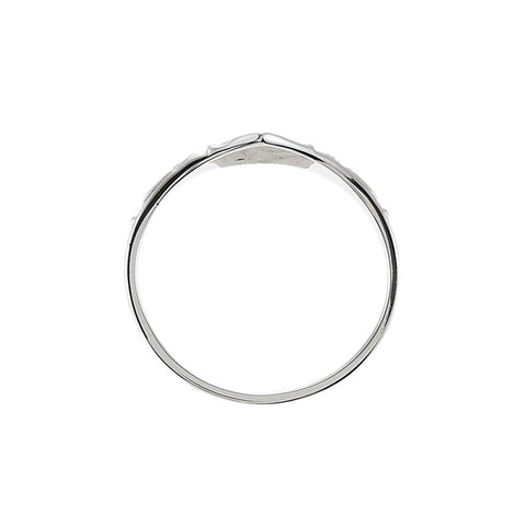 14k White Gold .01 CTW Diamond Heart Ring, Size 3