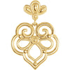 14k Yellow Gold Decorative Dangle Pendant