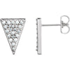 14k White Gold 1/3 ctw. Diamond Triangle Earrings with Backs