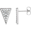 14k White Gold 1/3 ctw. Diamond Triangle Earrings with Backs