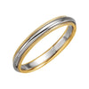 Two-Tone Comfort-Fit Milgrain Wedding Band Ring in 14k White and Yellow Gold ( Size 8 )