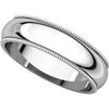 Platinum 5mm Milgrain Band, Size 10