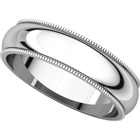 Sterling Silver 5mm Milgrain Band, Size 10