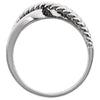 14k White Gold Crossover Rope Design Ring, Size 7