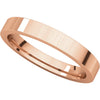 14k Rose Gold 3mm Flat Comfort Fit Band, Size 7