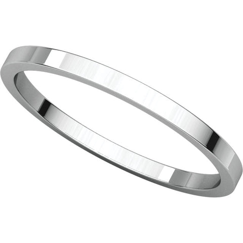 14k White Gold 1.5mm Flat Band, Size 8