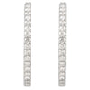 Sterling Silver Cubic Zirconia Inside/Outside Hoop Earrings