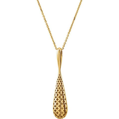 14k Rose Gold 40.3x8.3mm Teardrop-Shaped Pendant