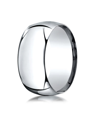 Benchmark 14K White Gold 10mm High Dome Heavy Comfort-Fit Wedding Band Ring (Sizes 4 - 15 )