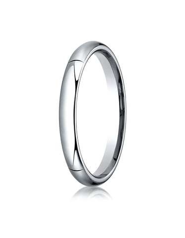 Benchmark 14K White Gold 3mm High Dome Heavy Comfort-Fit Wedding Band Ring (Sizes 4 - 15 )