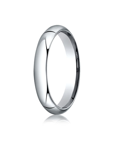 Benchmark 14K White Gold 4mm High Dome Heavy Comfort-Fit Wedding Band Ring (Sizes 4 - 15 )