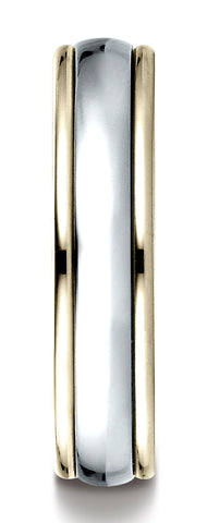 Benchmark-14K-Two-Toned-Gold-4mm-Comfort-Fit-High-Polished-Carved-Design-Wedding-Band-Ring--Size-6.5--CF1540814KWY06.5