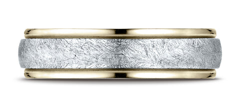 Benchmark-14K-Two-Toned-Gold-6mm-Comfort-Fit-Carved-Design-Wedding-Band-Ring-with-Swirl-Finish--Size-6.25--CF15607014KWY06.25