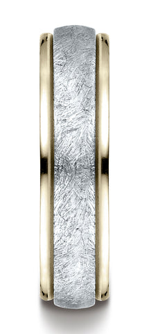Benchmark-14K-Two-Toned-Gold-6mm-Comfort-Fit-Carved-Design-Wedding-Band-Ring-with-Swirl-Finish--Size-6.5--CF15607014KWY06.5