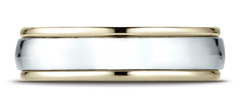 Benchmark-14K-Two-Toned-Gold-6mm-Comfort-Fit-High-Polished-Carved-Design-Wedding-Band-Ring--Size-6.25--CF1560814KWY06.25