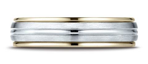 Benchmark-14K-Two-Toned-Gold-6mm-Comfort-Fit-High-Polished-Center-Cut-Carved-Design-Wedding-Band--Size-6.25--CF15641114KWY06.25