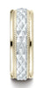 Benchmark-14K-Two-Toned-Gold-8mm-Comfort-Fit-Round-Edge-Cross-Hatch-Patterned-Band--Size-6.5--CF15804014KWY06.5