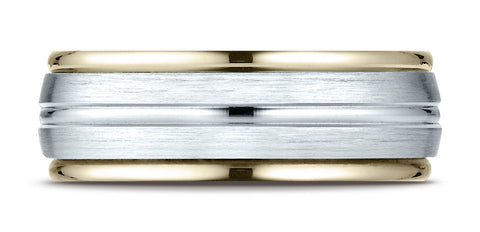 Benchmark-14K-Two-Toned-Gold-8mm-Comfort-Fit-High-Polished-Center-Cut-Carved-Design-Wedding-Band--Size-6.25--CF15841114KWY06.25