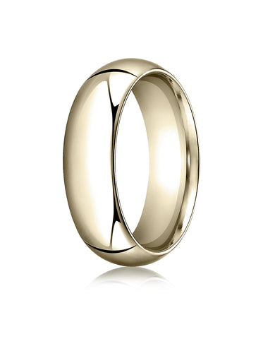 Benchmark 14K Yellow Gold 7mm High Dome Heavy Comfort-Fit Wedding Band Ring (Sizes 4 - 15 )