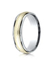 Benchmark-14K-Two-Toned-Gold-6mm-Comfort-Fit-High-Polished-Carved-Design-Wedding-Band-w/-Milgrain--Sz-6--CF17601314KWY06