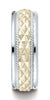 Benchmark-14K-Two-Toned-Gold-8mm-Comfort-Fit-Round-Edge-Cross-Hatch-Patterned-Band--Size-6.5--CF17804014KWY06.5