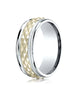 Benchmark-14K-Two-Toned-Gold-8mm-Comfort-Fit-Round-Edge-Cross-Hatch-Patterned-Band--Size-6--CF17804014KWY06