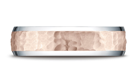Benchmark-14k-Two-Toned-Gold-6mm-Comfort-Fit-Hammer-Finish-Beveled-Edge-Design-Band--Size-6.25--CF22630314KRW06.25