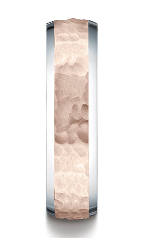 Benchmark-14k-Two-Toned-Gold-6mm-Comfort-Fit-Hammer-Finish-Beveled-Edge-Design-Band--Size-6.5--CF22630314KRW06.5
