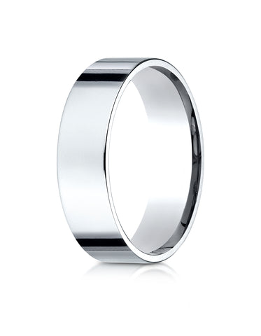 Benchmark 14K White Gold 6mm Flat Comfort-Fit Wedding Band Ring (Sizes 4 - 15 )
