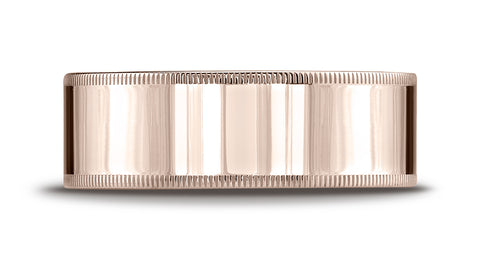 Benchmark-14K-Rose-Gold-8mm-Flat-Comfort-Fit-Wedding-Band-Ring-with-Milgrain--Size-4.25--CF48014KR04.25