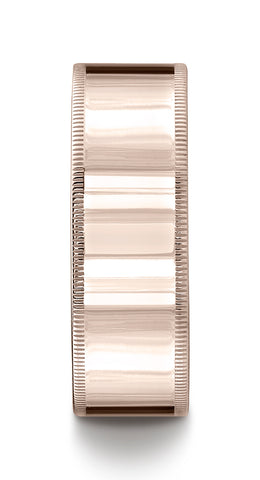Benchmark-14K-Rose-Gold-8mm-Flat-Comfort-Fit-Wedding-Band-Ring-with-Milgrain--Size-4.5--CF48014KR04.5