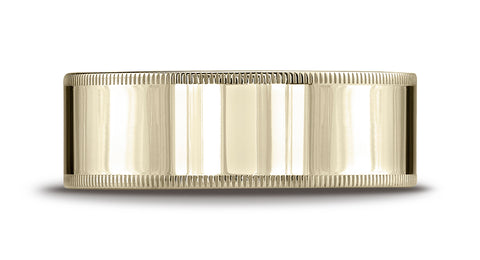 Benchmark-18K-Yellow-Gold-8mm-Flat-Comfort-Fit-Wedding-Band-Ring-with-Milgrain--Size-4.25--CF48018KY04.25