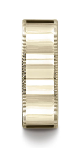 Benchmark-18K-Yellow-Gold-8mm-Flat-Comfort-Fit-Wedding-Band-Ring-with-Milgrain--Size-4.5--CF48018KY04.5
