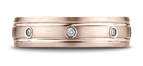 Benchmark-14K-Rose-Gold-6mm-Comfort-Fit-Burnish-Set-8-Stone-Diamond-Eternity-Band--.16Ct.--Size-4.25--CF51614814KR04.25