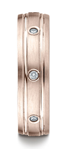 Benchmark-14K-Rose-Gold-6mm-Comfort-Fit-Burnish-Set-8-Stone-Diamond-Eternity-Band--.16Ct.--Size4.5--CF51614814KR04.5