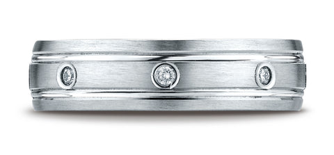 Benchmark-Platinum-6mm-Comfort-Fit-Burnish-Set-8-Stone-Satin-Finish-Diamond-Eternity-Band--.16Ct.--Sz-4.25--CF516148PT04.25
