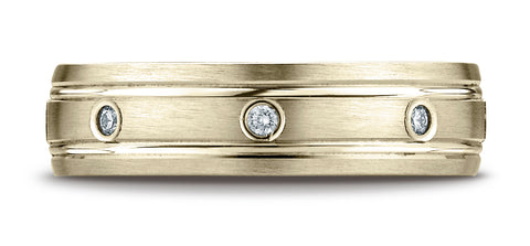 Benchmark-14K-Yellow-Gold-6mm-Comfort-Fit-Burnish-Set-8-Stone-Diamond-Eternity-Band--.16Ct.--Size-4.25--CF51614814KY04.25