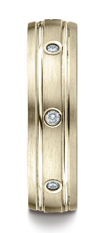 Benchmark-14K-Yellow-Gold-6mm-Comfort-Fit-Burnish-Set-8-Stone-Diamond-Eternity-Band--.16Ct.--Size4.5--CF51614814KY04.5