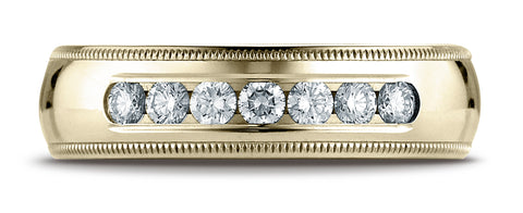 Benchmark-14K-Yellow-Gold-6mm-Comfort-Fit-Channel-Set-7-Stone-Diamond-Wedding-Band-Ring--.42Ct.--Size-4.25--CF51651514KY04.25