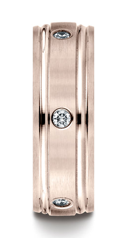 Benchmark-14K-Rose-Gold-8mm-Comfort-Fit-Burnish-Set-6-Stone-Diamond-Eternity-Wedding-Band--.32Ct.--4.5--CF51814814KR04.5