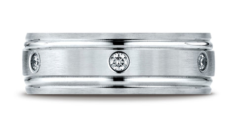Benchmark-Platinum-8mm-Comfort-Fit-Burnish-Set-6-Stone-Diamond-Eternity-Wedding-Ring--.48Ct.--Size-4.25--CF518148PT04.25