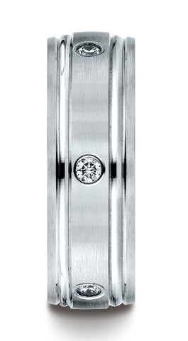 Benchmark-Platinum-8mm-Comfort-Fit-Burnish-Set-6-Stone-Diamond-Eternity-Wedding-Band--.48Ct.--Size-4.5--CF518148PT04.5