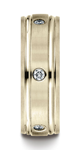 Benchmark-18K-Yellow-Gold-8mm-Comfort-Fit-Burnish-Set-6-Stone-Diamond-Eternity-Band--.32Ct.--Size-4.5--CF51814818KY04.5